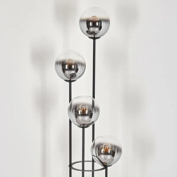hofstein Koyoto Lampadaire 25 cm Bois clair, Noir, 4 lumières* Lampes Modernes