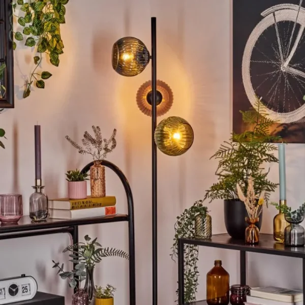 hofstein Koyoto Lampadaire Bleu, Vert, Cuivré, 3 lumières* Lampes Modernes