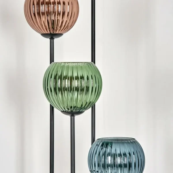 hofstein Koyoto Lampadaire Bois foncé, Noir, 4 lumières* Lampes Modernes