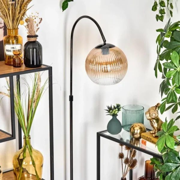 hofstein Koyoto Lampadaire Chrome, Noir, 1 lumière* Lampes Modernes
