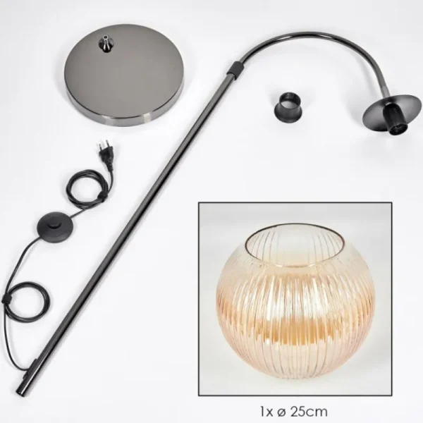 hofstein Koyoto Lampadaire Chrome, Noir, 1 lumière* Lampes Modernes