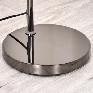 hofstein Koyoto Lampadaire Chrome, Noir, 1 lumière* Lampes En Verre