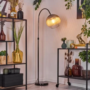 hofstein Koyoto Lampadaire Chrome, Noir, 1 lumière* Lampes Modernes