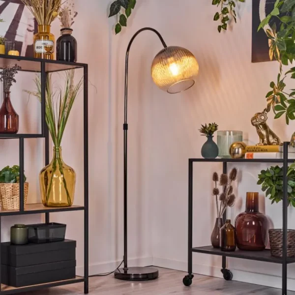 hofstein Koyoto Lampadaire Chrome, Noir, 1 lumière* Lampes Modernes
