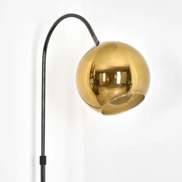 hofstein Koyoto Lampadaire Chrome, Noir, 1 lumière* Lampes En Verre