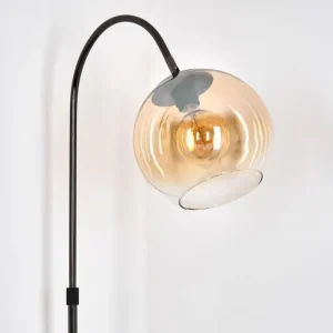 hofstein Koyoto Lampadaire Chrome, Noir, 1 lumière* Lampes En Verre