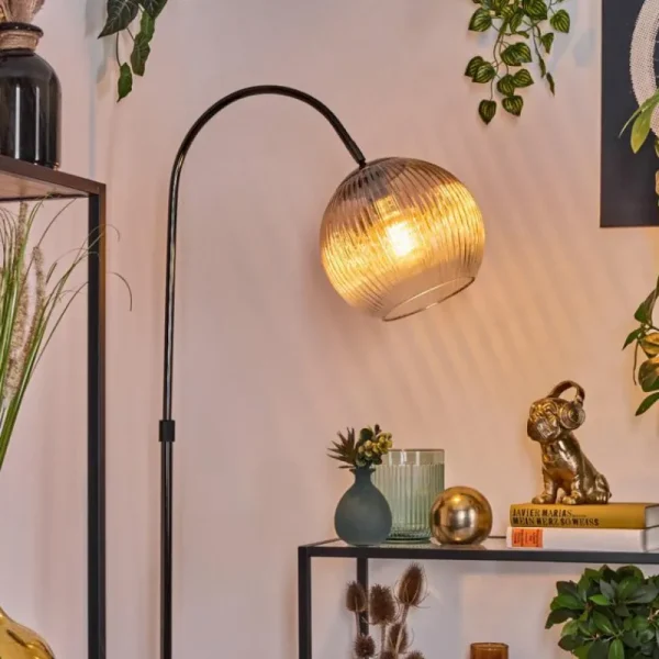 hofstein Koyoto Lampadaire Chrome, Noir, 1 lumière* Lampes Modernes