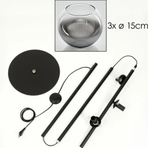 hofstein Koyoto Lampadaire Clair, Fumé, 3 lumières* Lampes Modernes