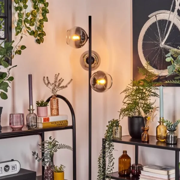 hofstein Koyoto Lampadaire Clair, Fumé, 3 lumières* Lampes Modernes