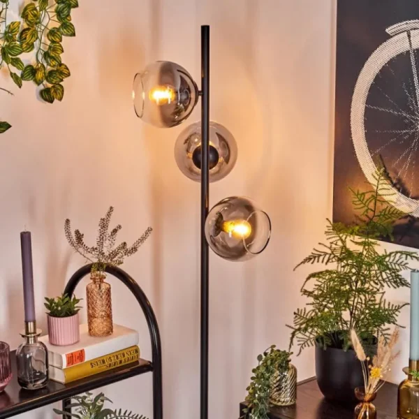 hofstein Koyoto Lampadaire Clair, Fumé, 3 lumières* Lampes Modernes