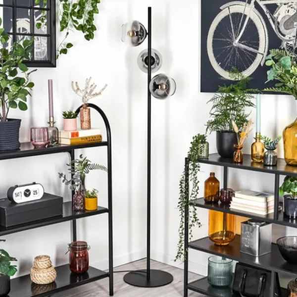 hofstein Koyoto Lampadaire Clair, Fumé, 3 lumières* Lampes Modernes