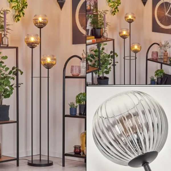 hofstein Koyoto Lampadaire Noir, 3 lumières* Lampes Modernes
