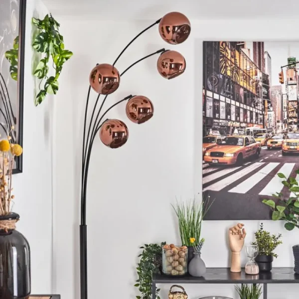 hofstein Koyoto Lampadaire Noir, 5 lumières* Lampes En Verre