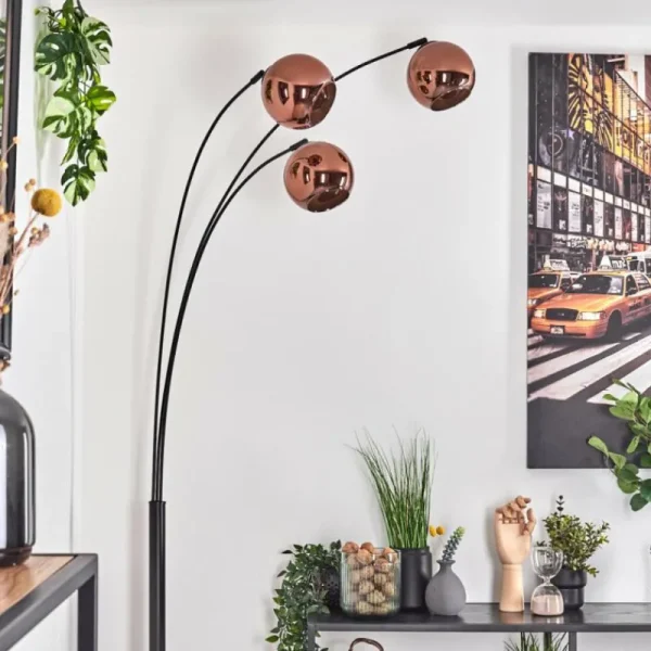 hofstein Koyoto Lampadaire Noir, 3 lumières* Lampes En Verre