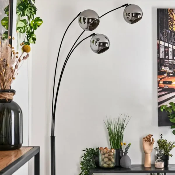 hofstein Koyoto Lampadaire Noir, 3 lumières* Lampes En Verre