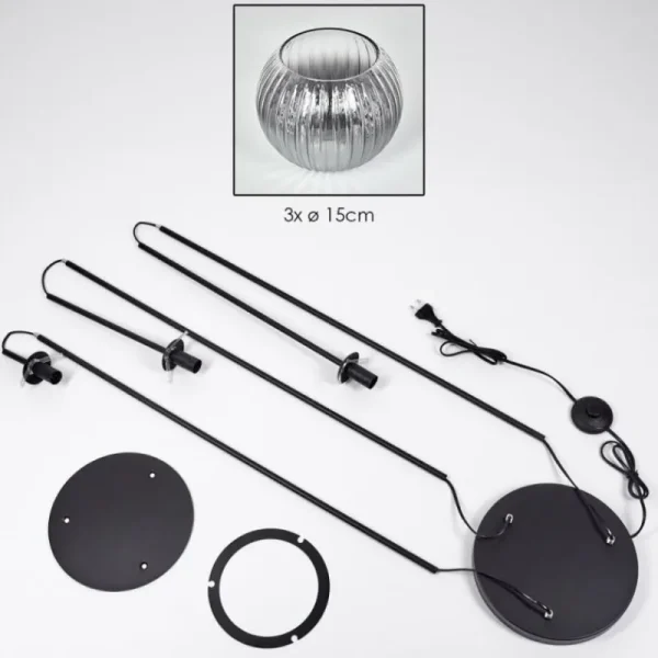 hofstein Koyoto Lampadaire Noir, 3 lumières* Lampes Modernes