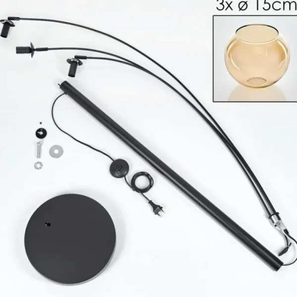 hofstein Koyoto Lampadaire Noir, 3 lumières* Lampes En Verre