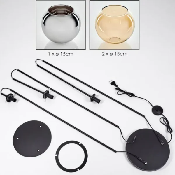 hofstein Koyoto Lampadaire Noir, 3 lumières* Lampes Modernes