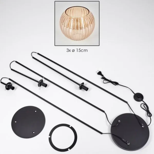 hofstein Koyoto Lampadaire Noir, 3 lumières* Lampes Modernes
