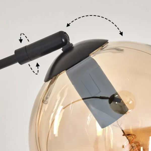hofstein Koyoto Lampadaire Noir, 3 lumières* Lampes En Verre