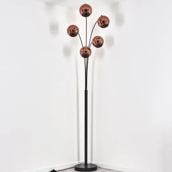 hofstein Koyoto Lampadaire Noir, 5 lumières* Lampes En Verre