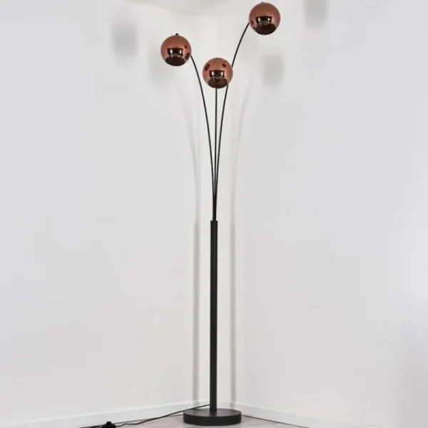 hofstein Koyoto Lampadaire Noir, 3 lumières* Lampes En Verre