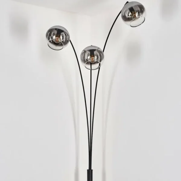 hofstein Koyoto Lampadaire Noir, 3 lumières* Lampes En Verre
