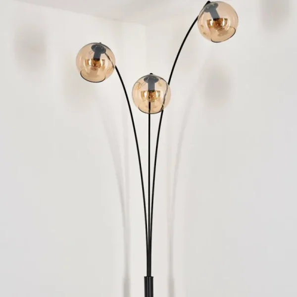 hofstein Koyoto Lampadaire Noir, 3 lumières* Lampes En Verre