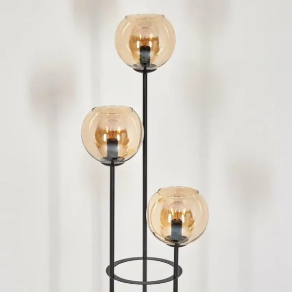 hofstein Koyoto Lampadaire Noir, 3 lumières* Lampes En Verre