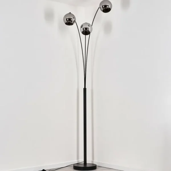 hofstein Koyoto Lampadaire Noir, 3 lumières* Lampes En Verre
