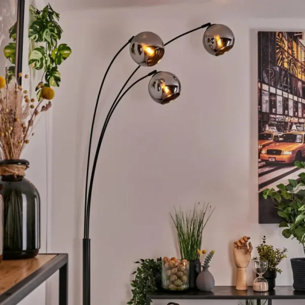 hofstein Koyoto Lampadaire Noir, 3 lumières* Lampes En Verre