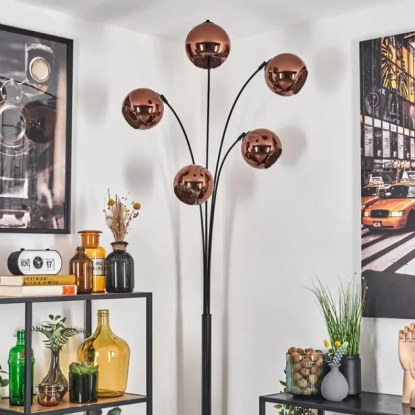 hofstein Koyoto Lampadaire Noir, 5 lumières* Lampes En Verre