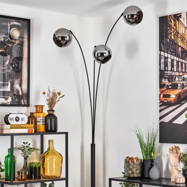 hofstein Koyoto Lampadaire Noir, 3 lumières* Lampes En Verre
