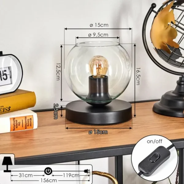 hofstein Koyoto Lampe à poser 15 cm Clair, 1 lumière* Lampes En Verre