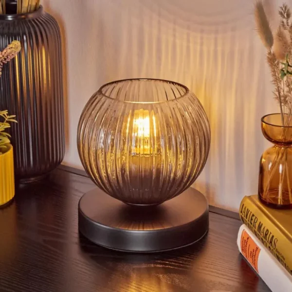 hofstein Koyoto Lampe à poser 15 cm Clair, Fumé, 1 lumière* Lampes Modernes