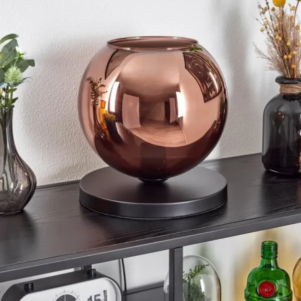 hofstein Koyoto Lampe à poser 25 cm Noir, 1 lumière* Lampes En Verre