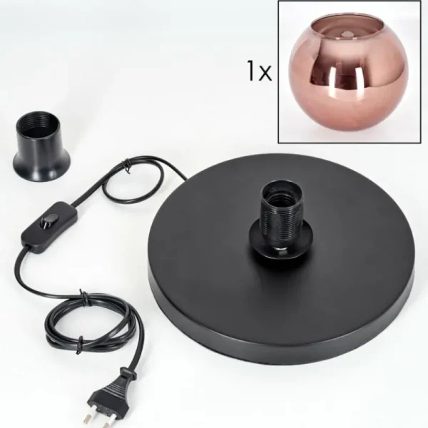 hofstein Koyoto Lampe à poser 25 cm Noir, 1 lumière* Lampes En Verre