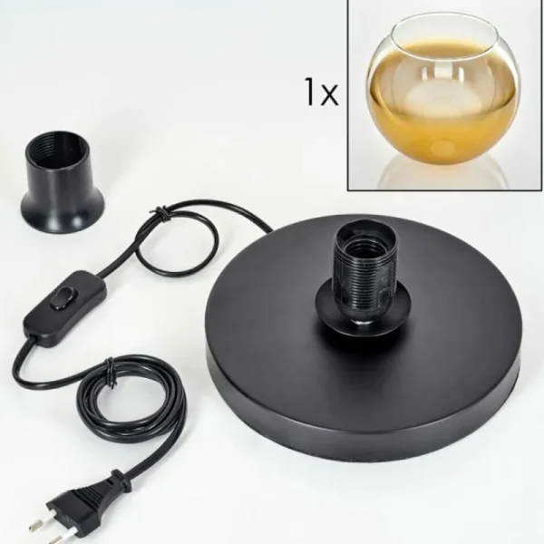 hofstein Koyoto Lampe à poser 25 cm Noir, 1 lumière* Lampes En Verre
