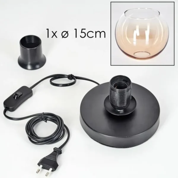 hofstein Koyoto Lampe à poser 15 cm Noir, 1 lumière* Lampes En Verre