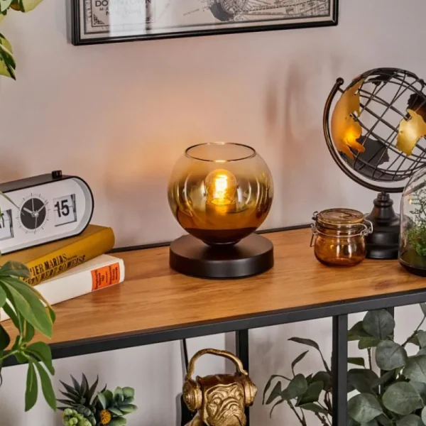 hofstein Koyoto Lampe à poser 15 cm Noir, 1 lumière* Lampes En Verre