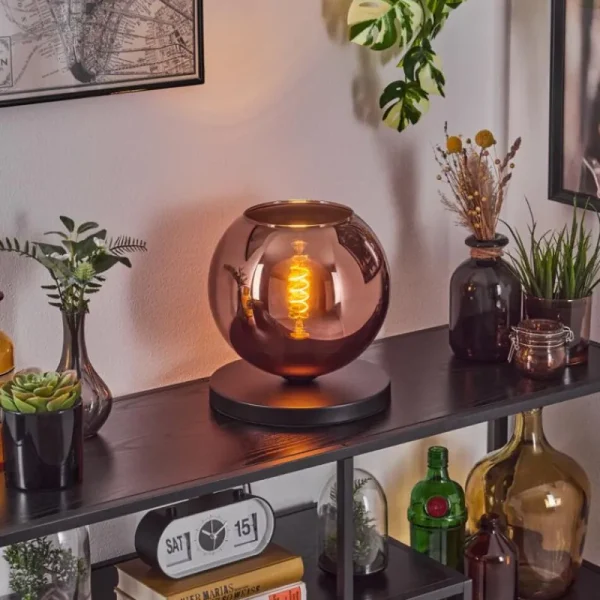 hofstein Koyoto Lampe à poser 25 cm Noir, 1 lumière* Lampes En Verre