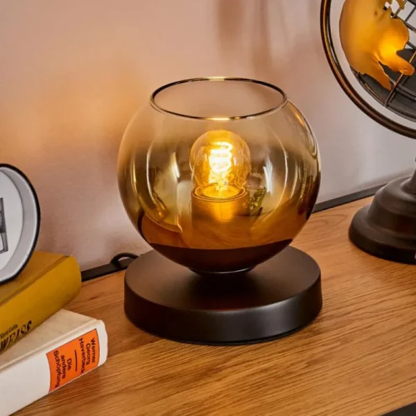hofstein Koyoto Lampe à poser 15 cm Noir, 1 lumière* Lampes En Verre