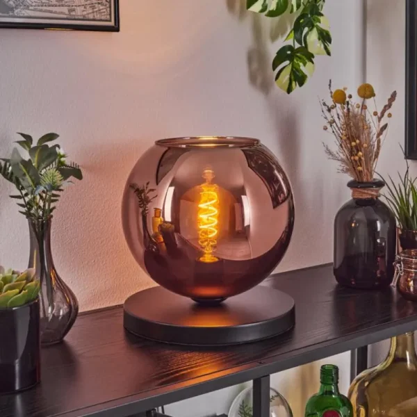 hofstein Koyoto Lampe à poser 25 cm Noir, 1 lumière* Lampes En Verre