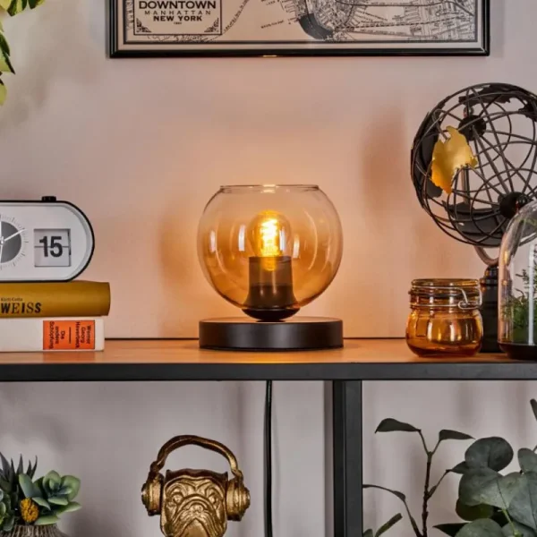 hofstein Koyoto Lampe à poser 15 cm Noir, 1 lumière* Lampes En Verre