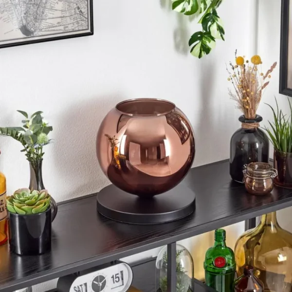 hofstein Koyoto Lampe à poser 25 cm Noir, 1 lumière* Lampes En Verre