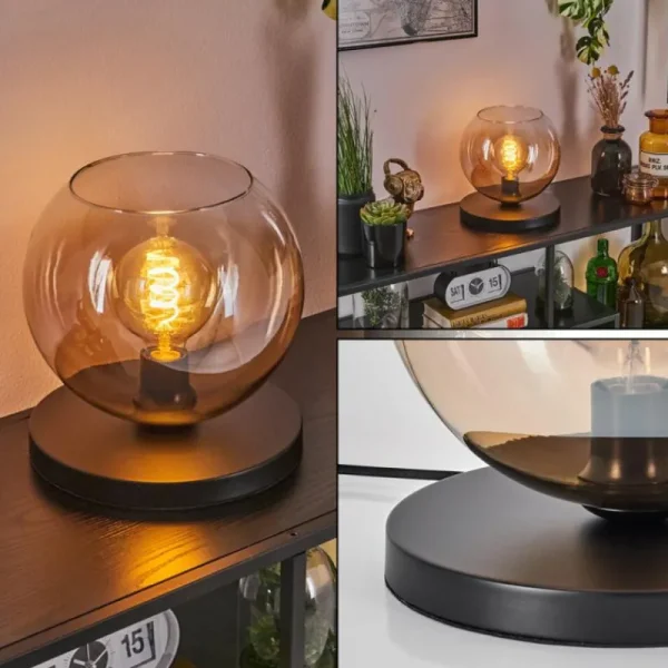 hofstein Koyoto Lampe à poser Ambre, Clair, 1 lumière* Lampes En Verre