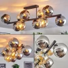 hofstein Koyoto Plafonnier, Boule lumineuse Ambre, Chrome, Fumé, 10 lumières* Lampes Modernes