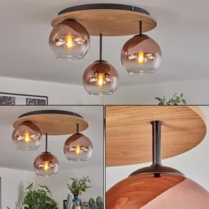 hofstein Koyoto Plafonnier, Boule lumineuse Écru, Noir, 3 lumières* Lampes Modernes