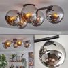 hofstein Koyoto Plafonnier, Boule lumineuse Chrome, Fumé, 5 lumières* Lampes Modernes