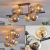 hofstein Koyoto Plafonnier, Boule lumineuse Ambre, Chrome, Fumé, 8 lumières* Lampes Modernes